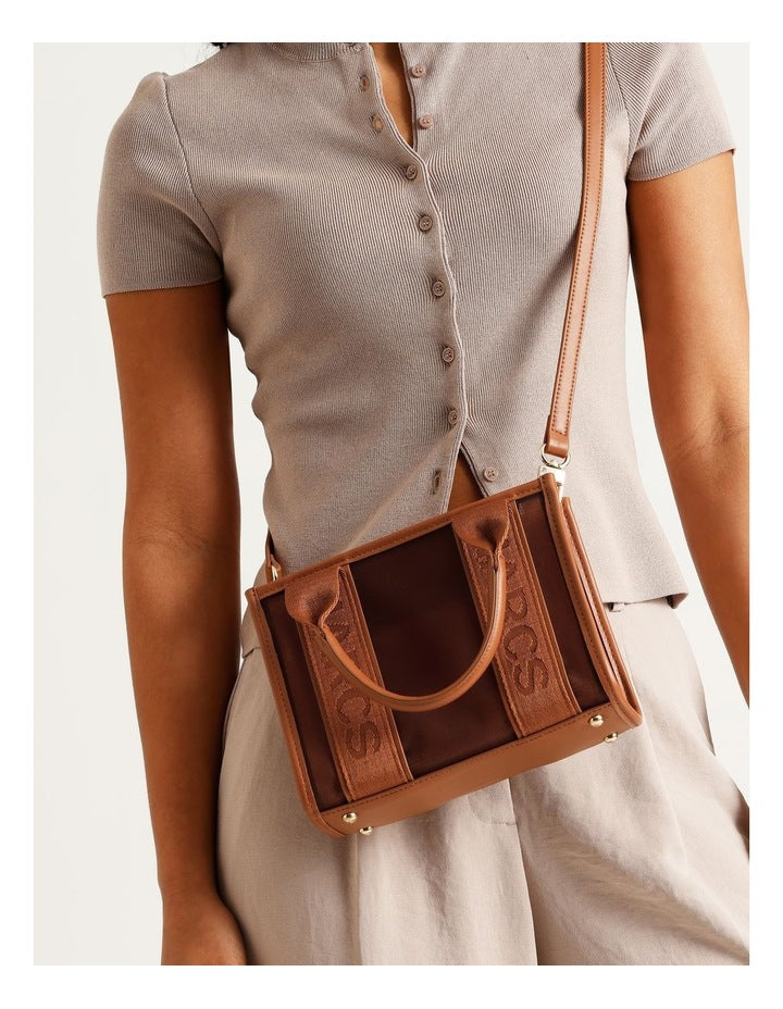Barbados Mini Tote Bag in Brown