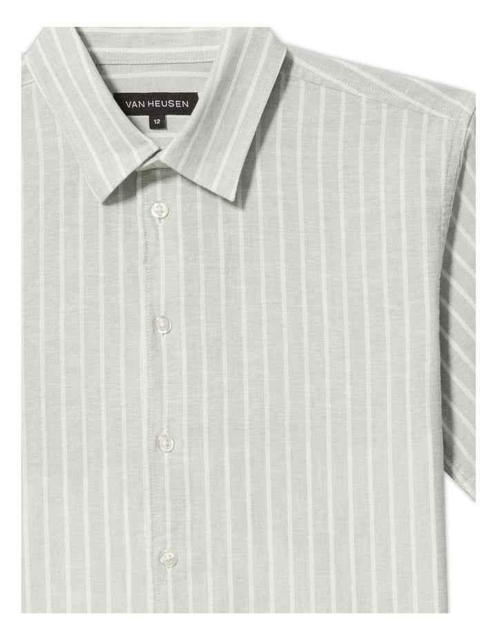 Short Sleeve Stripe Shirt Sage Green