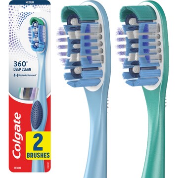 Colgate 360 Deep Clean Toothbrush Medium Value 2 pack