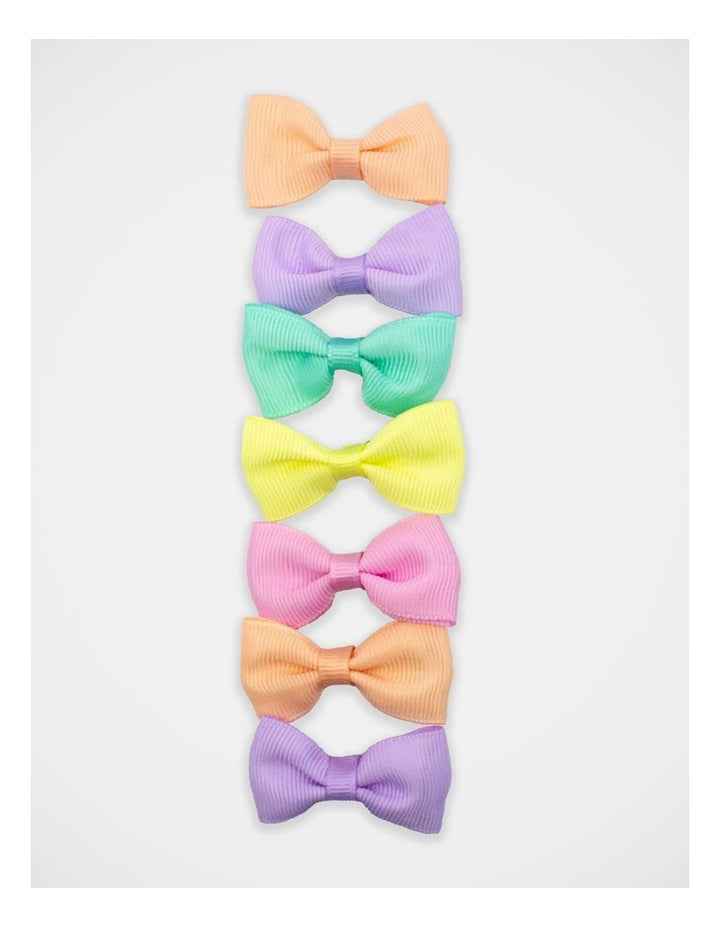 Grosgrain Bow Hairclip 7Pack in Pastel