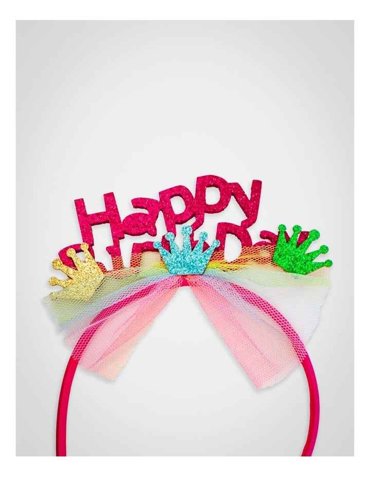 Happy Birthday Glitter Aliceband in Pink