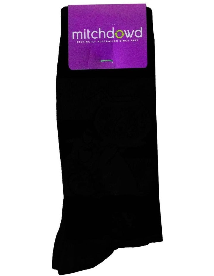 Plain Waffle Bamboo Socks in Black