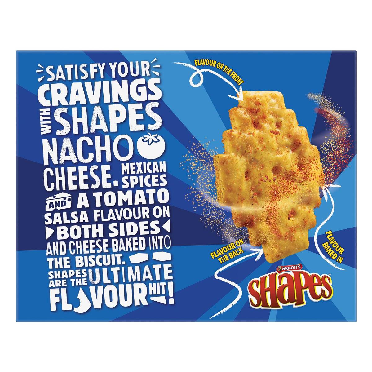 Arnotts Shapes Nacho Cheese Cracker Biscuits 160g