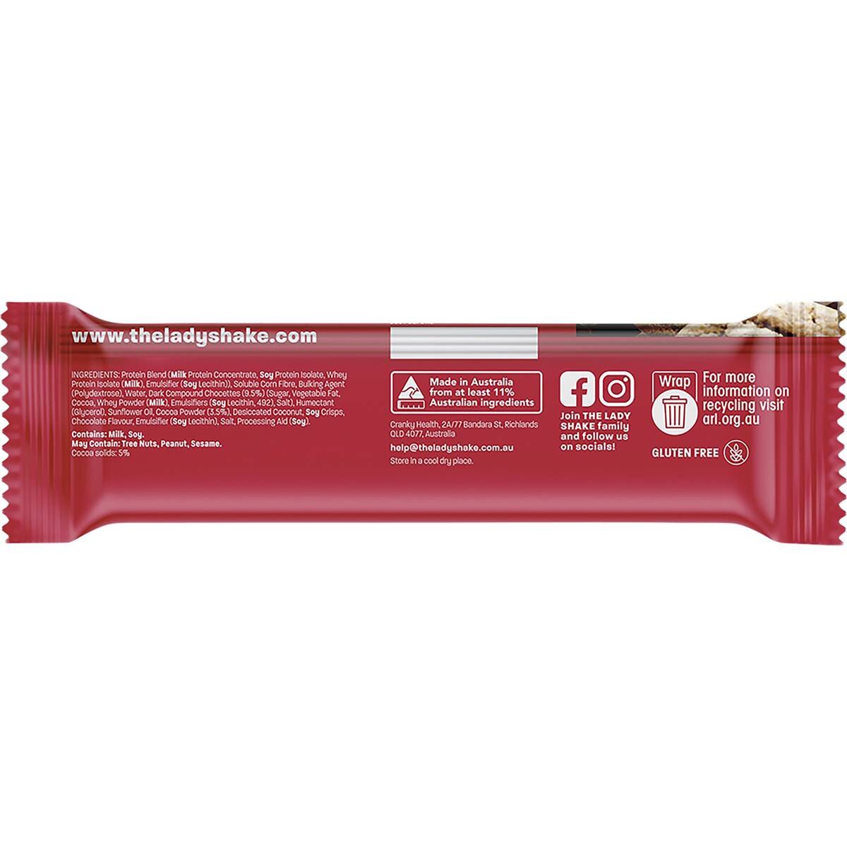 The Lady Bar Diet High Protein Low Sugar Chunky Choc High Fibre 50g