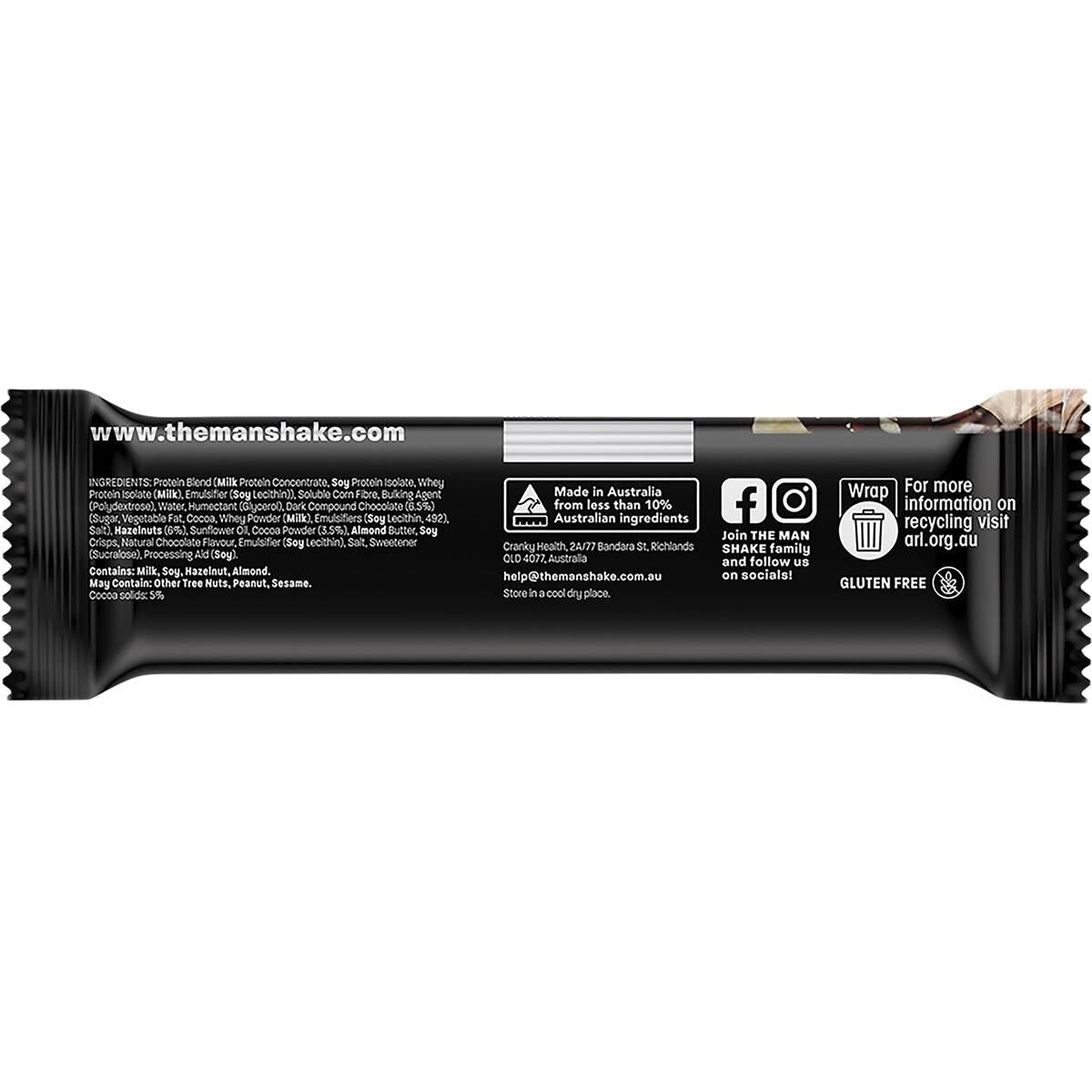 The Man Bar Diet High Protein Low Sugar Choc Hazelnut High Fibre 50g