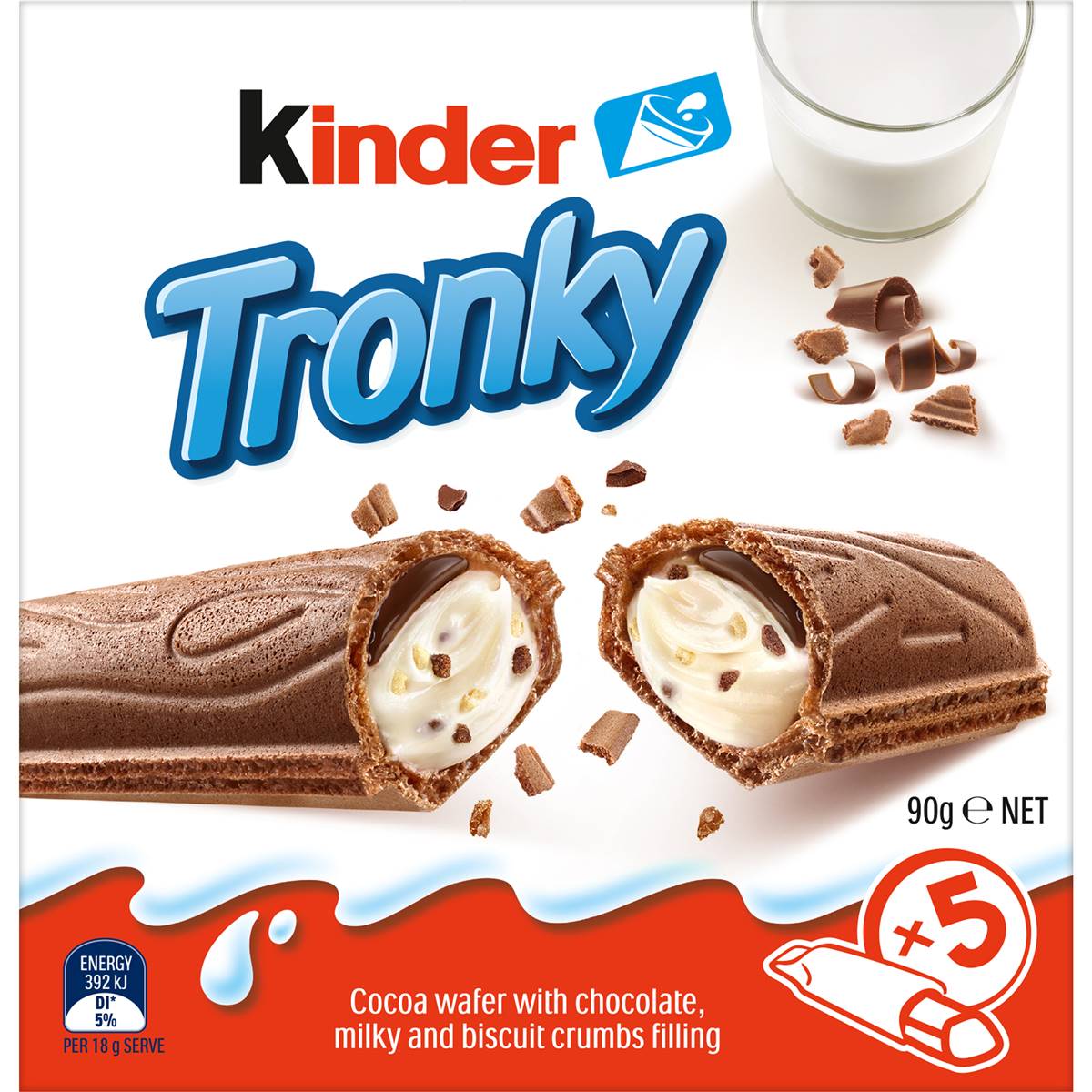 Kinder Tronky Creamy Chocolate Wafer Biscuit Multipack 5 pack