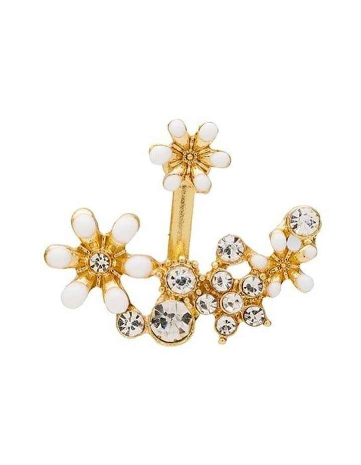 Mini Floral Earrings in White