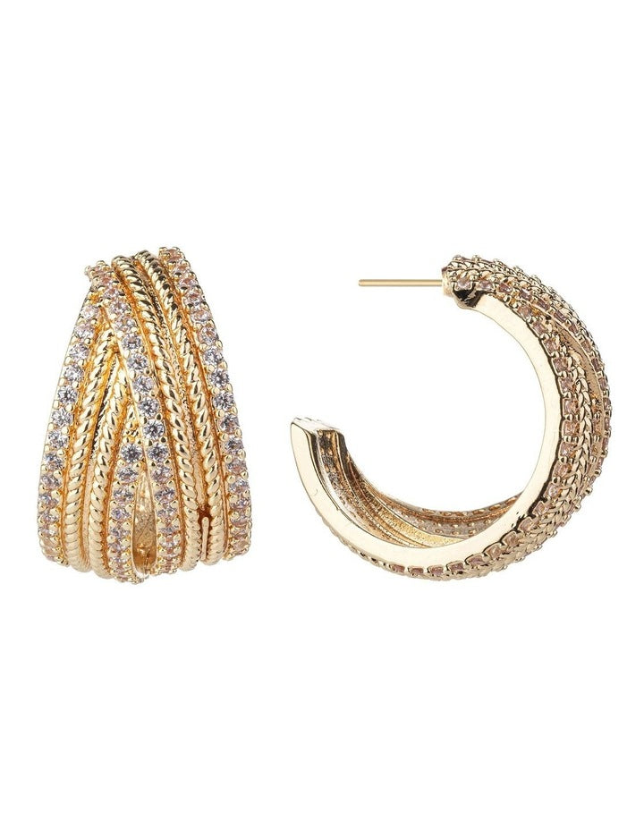 GJED039M Woven Hoops in Gold