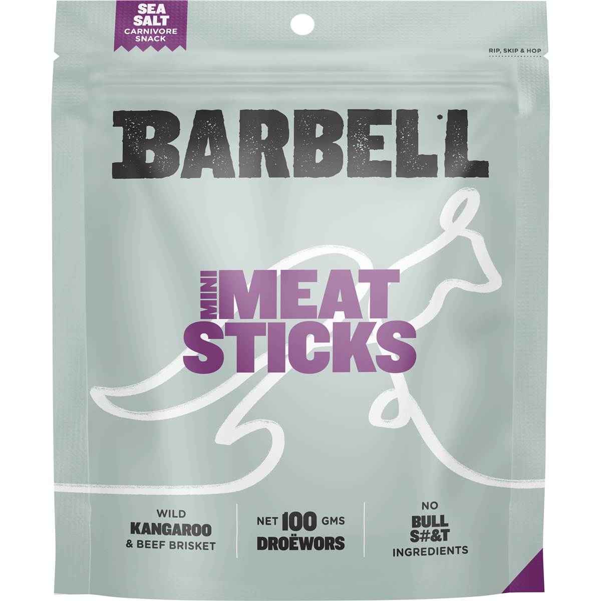 Barbell Mini Meat Sticks Sea Salt 100g