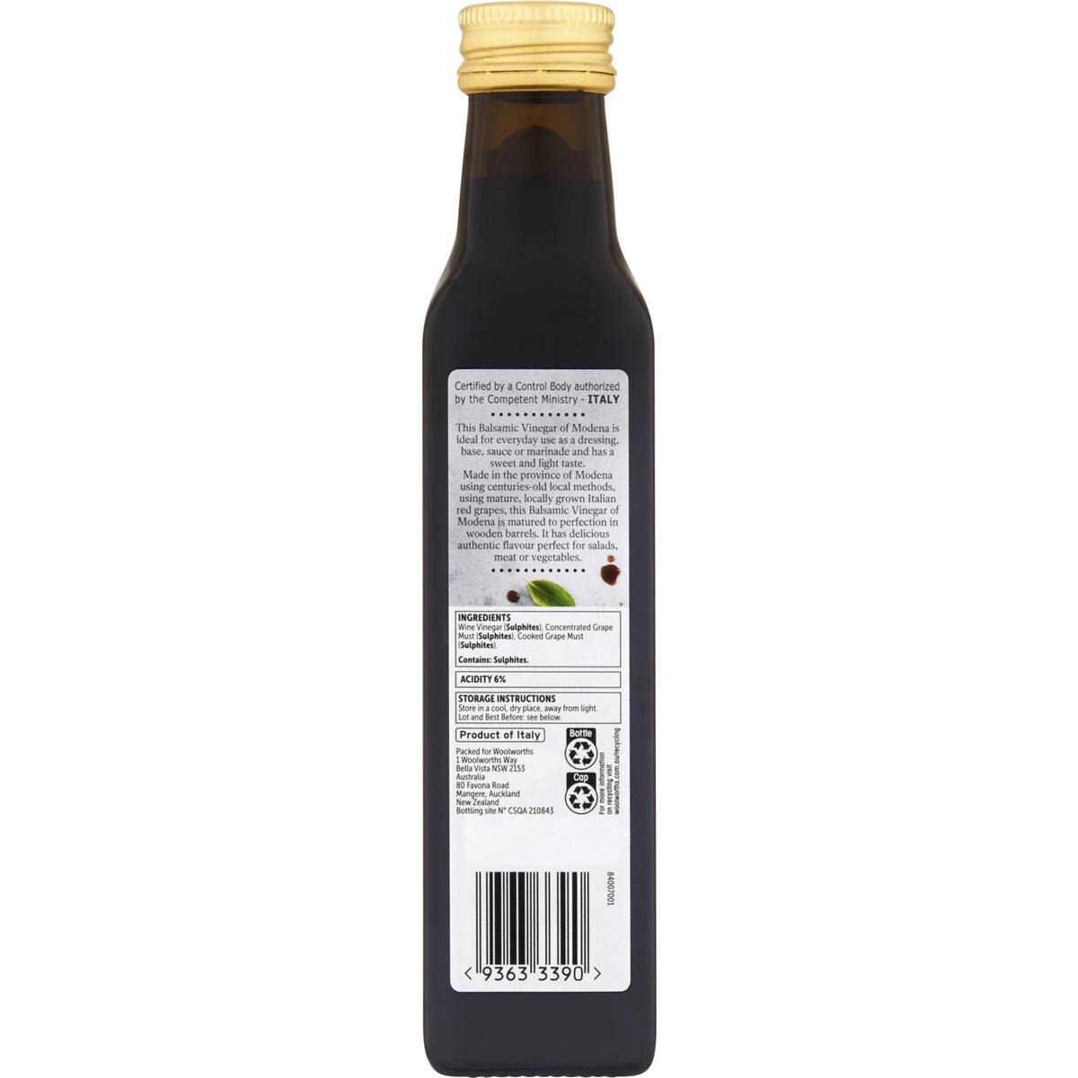 Woolworths Balsamic Vinegar 250ml