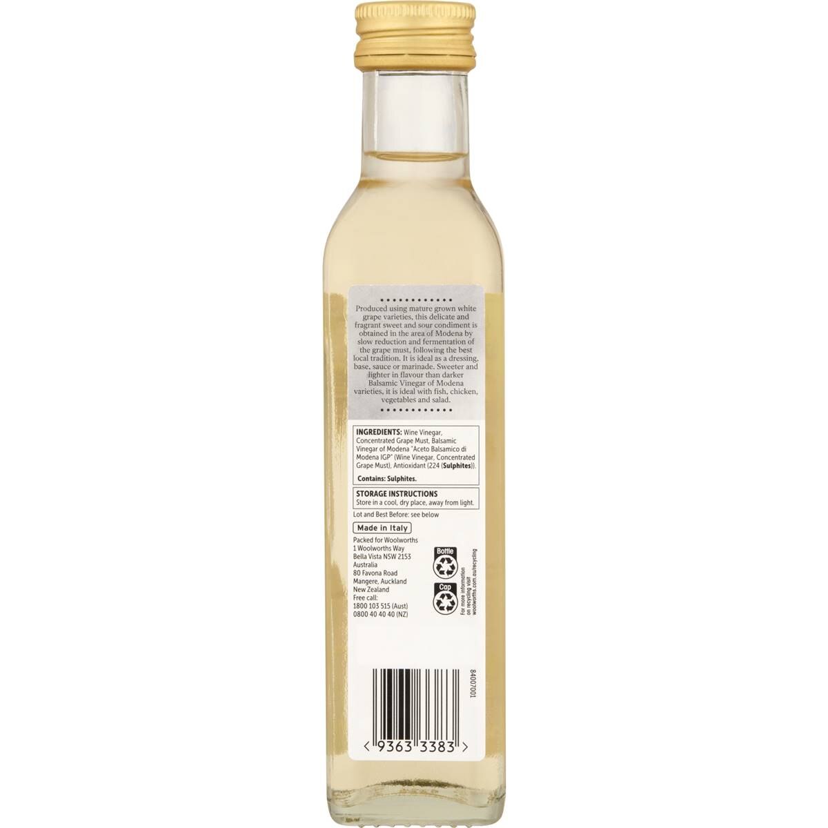 Woolworths Vinegar Balsamic White 250ml