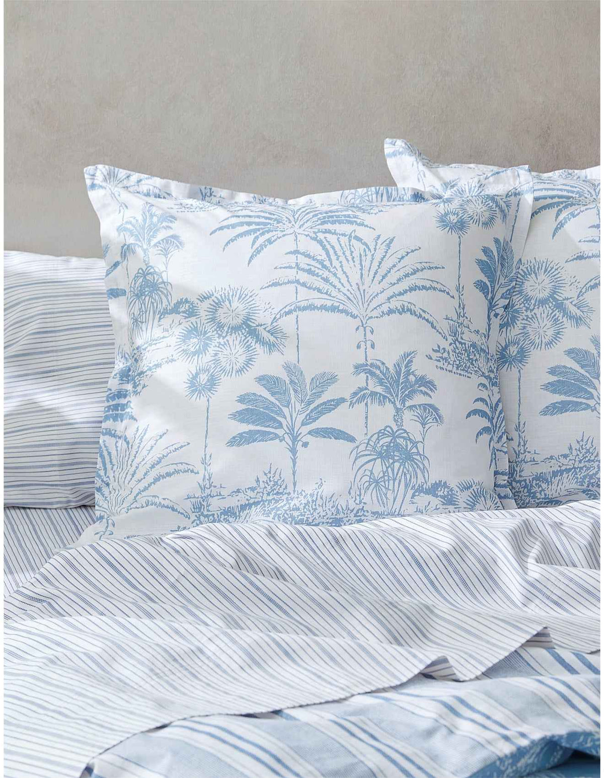 Jervis Bay European Pillowcase Powder Blue/Cream