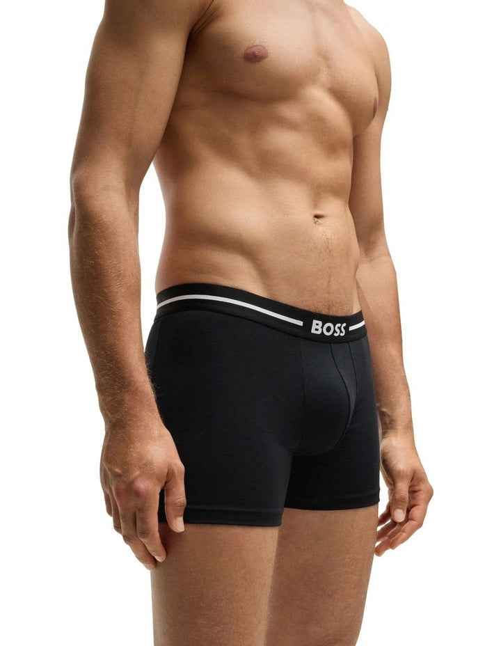 Bold Cotton Stretch Boxer Briefs 3 Pack in Black