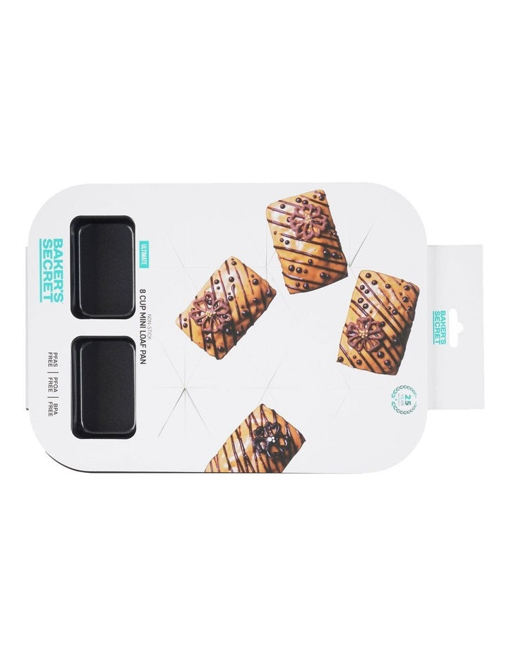 Ultimate Non-Stick 8 Cup Mini Loaf Pan 36.5x26cm in Black