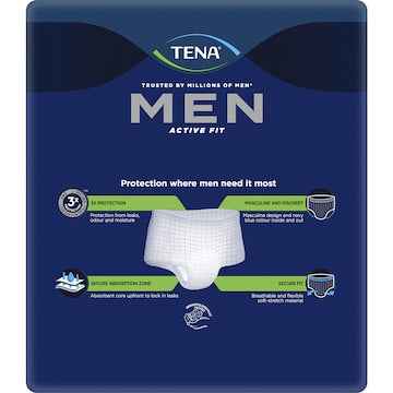 TENA Men Active Fit Incontinence Plus Navy Size S/M 9 pack