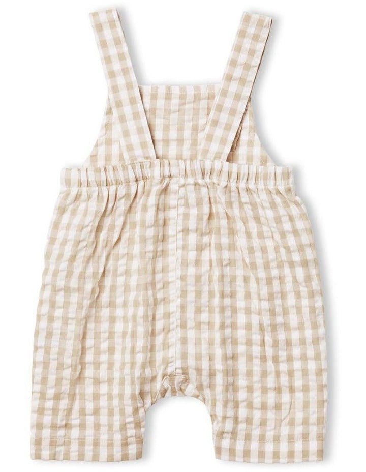 Endless Summer Nutmeg Gingham Overall in Cream