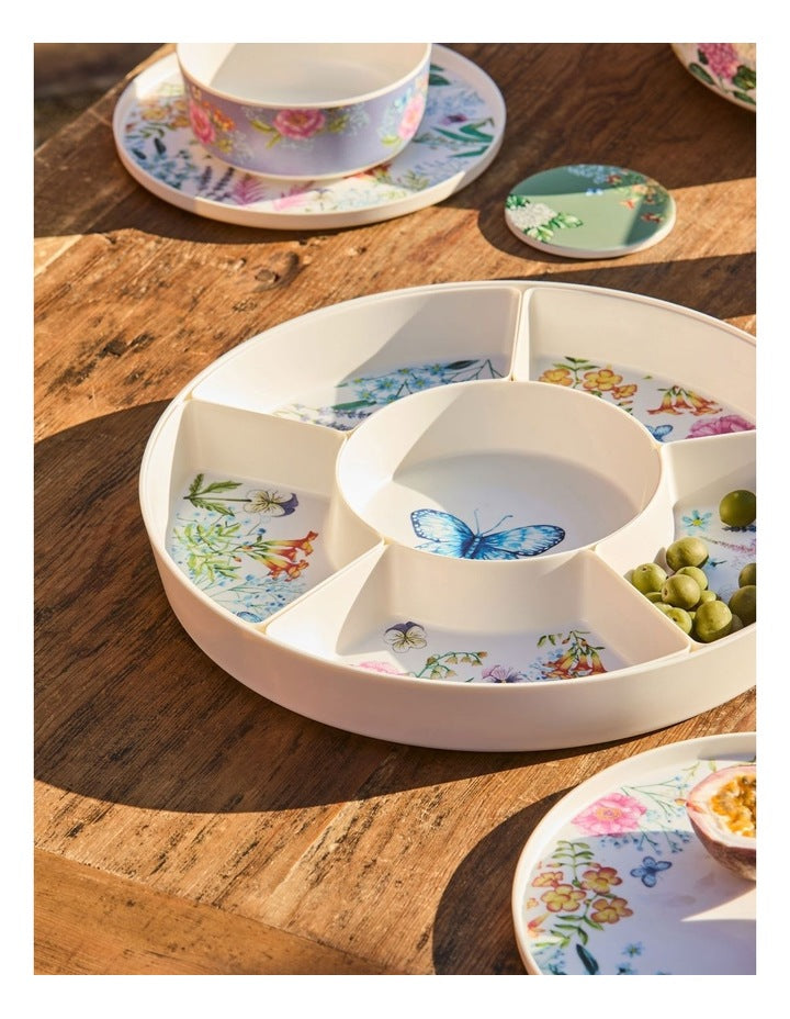 Botanica Ceramic Round Coaster 10cm in Aqua