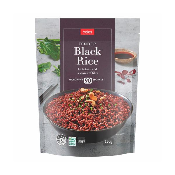 COLES MICROWAVE RICE BLACK 250G