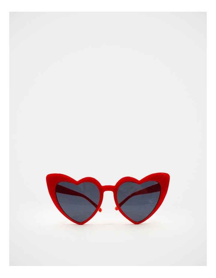 Mamma And Mini Heart Sunglass Set in Red