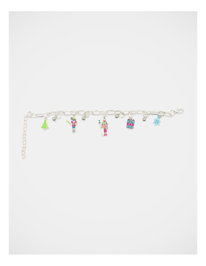 Christmas Nutcracker Charm Bracelet in Silver