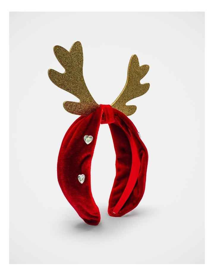 Christmas My Reindeer Velvet Alice Band in Multi