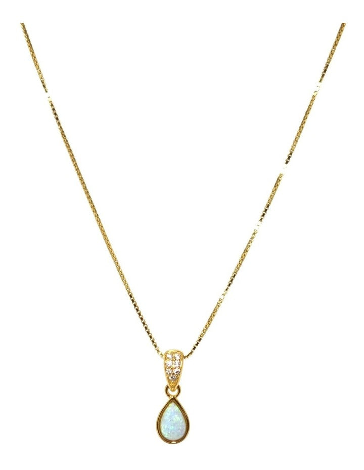 Dainty Opal Pendant in Gold