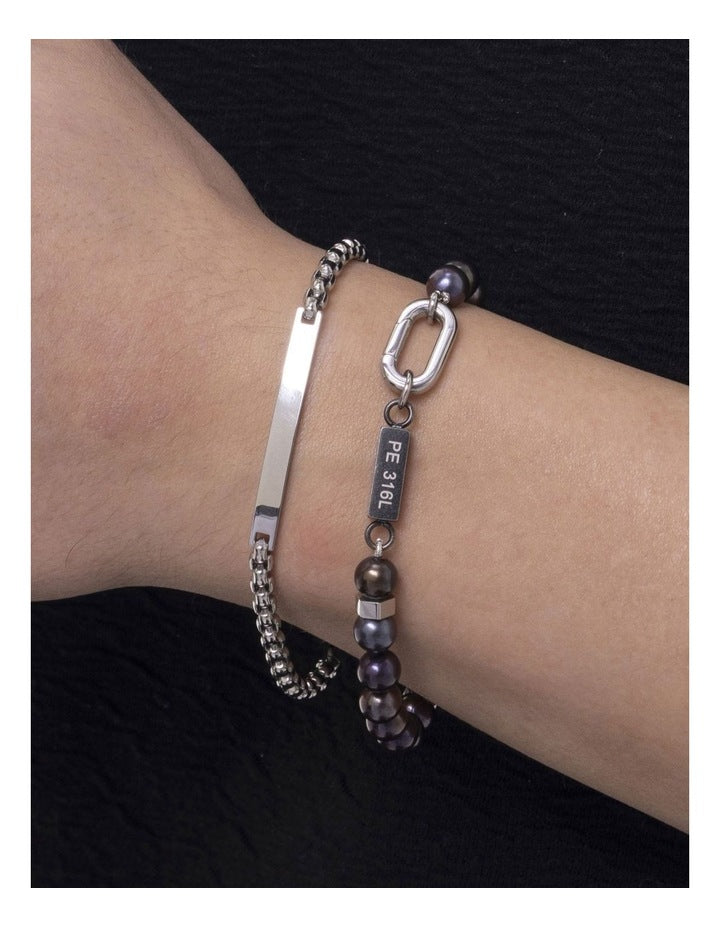Urban ID Tag Bracelet in Silver