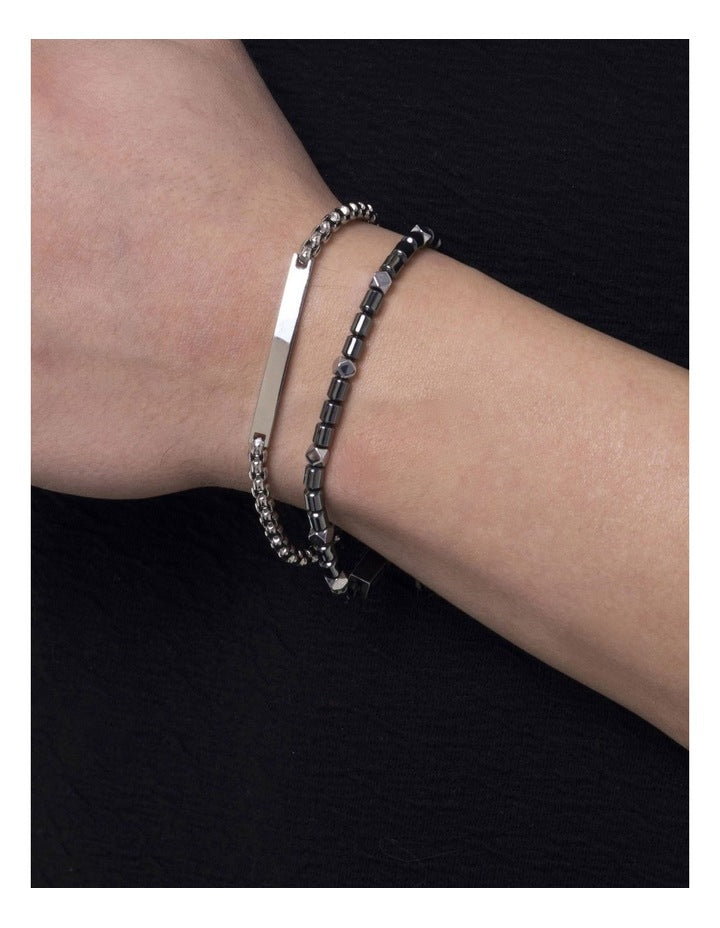 Urban ID Tag Bracelet in Silver