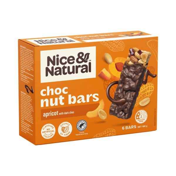 Nut Bars Apricot With Dark Choc Multipack Snacks 6 Pack