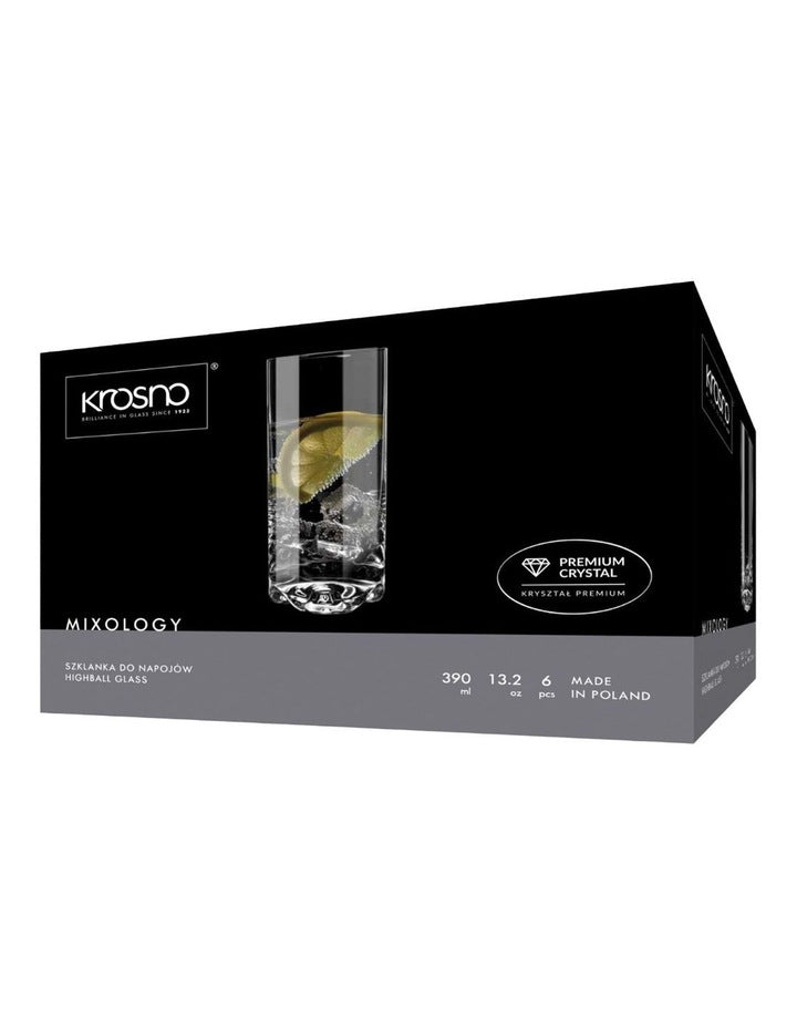 Mixology Highball Glass Set of 6 in Clear