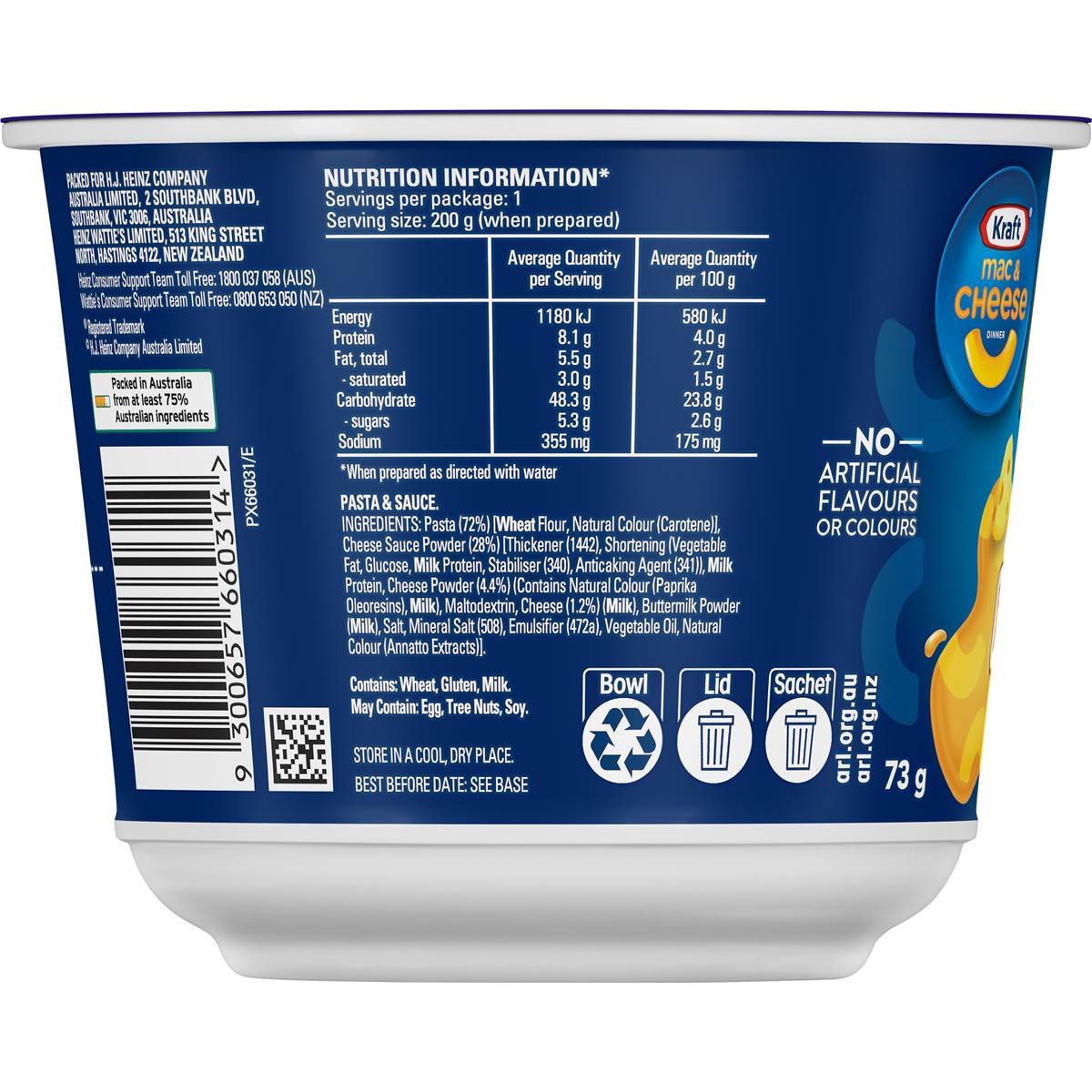 Kraft Easy Mac & Cheese Dinner Macaroni Pasta Cheese Noodles 73g