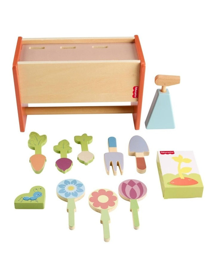 Tiny Wooden Garden Caddy Pretend Play Set