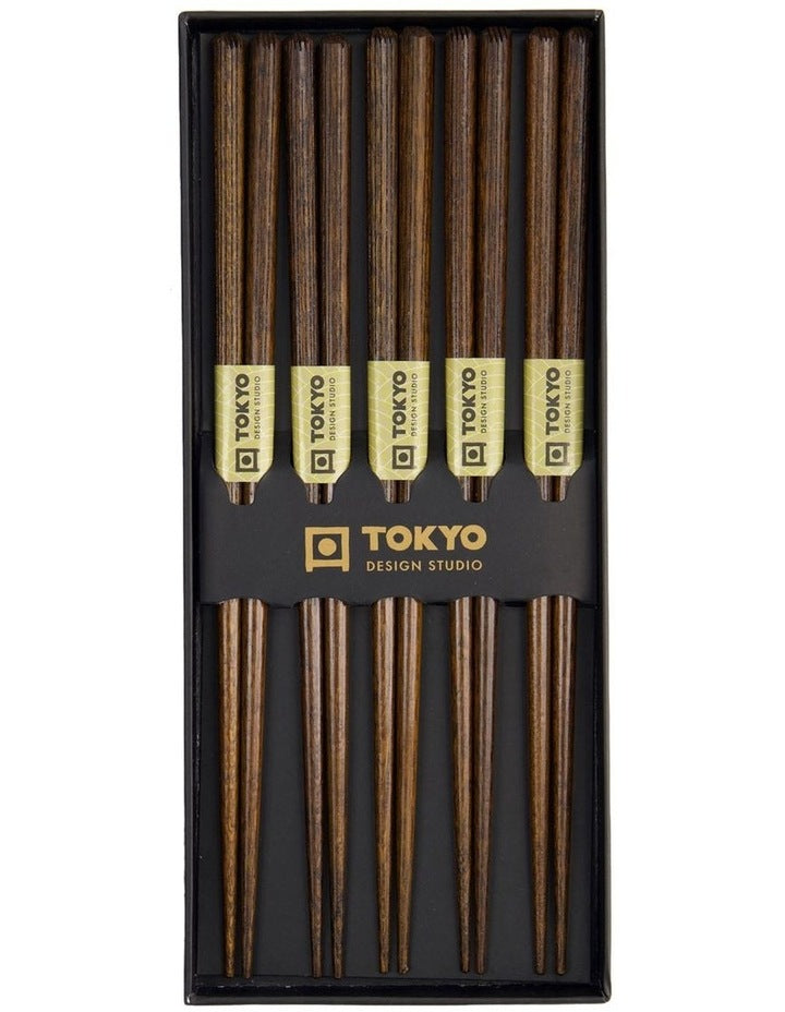 Chopstick Giftset 5 Piece in Dark Brown
