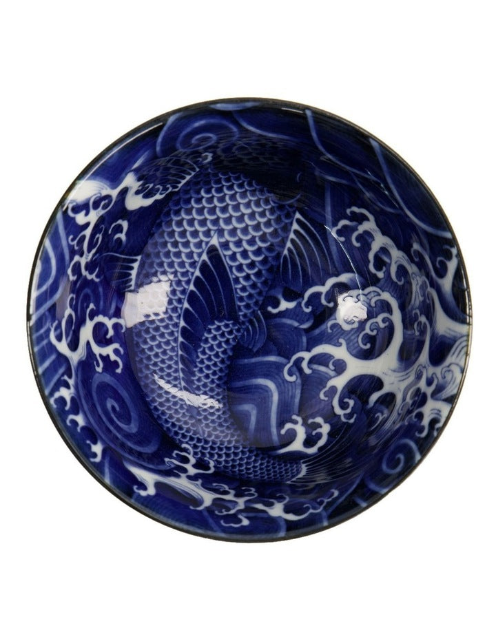 Japonism Carp Small Tayo Bowl 12x6cm in Blue