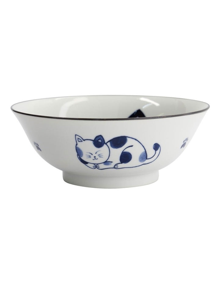 Kawaii Neko Ramen Bowl 20x7.5cm in White