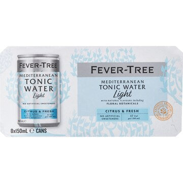Fever-Tree Mediterranean Light Tonic Water 150mL x 8 pack