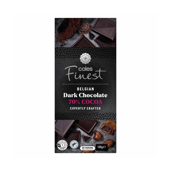 COLES FINEST BELGIAN BLOCK DARK 70% 100G