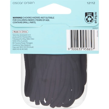 Oscar Orsen Large Metal Free Black Elastics 30 pack