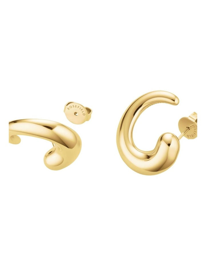 Dome Swirl Stud Earrings in Gold-Tone