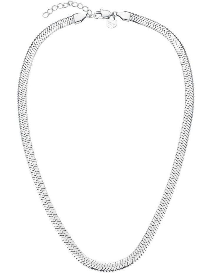 Large Snake Necklace in Silver-Tone