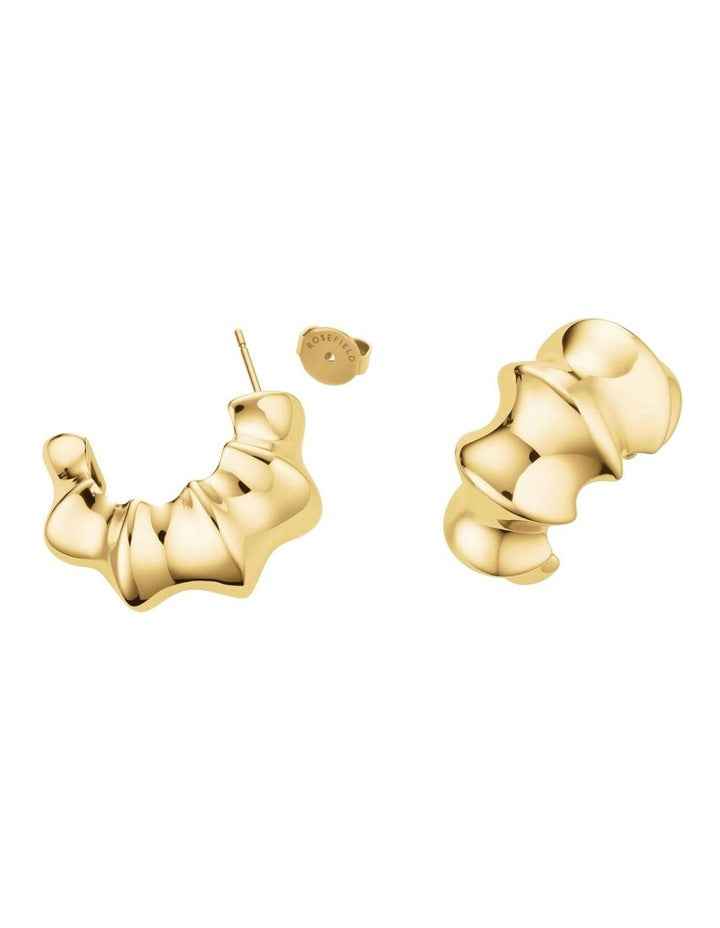 Statement Bamboo Hoop Earrings in Gold-Tone