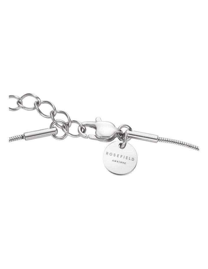 Pav Striped Necklace in Silver-Tone