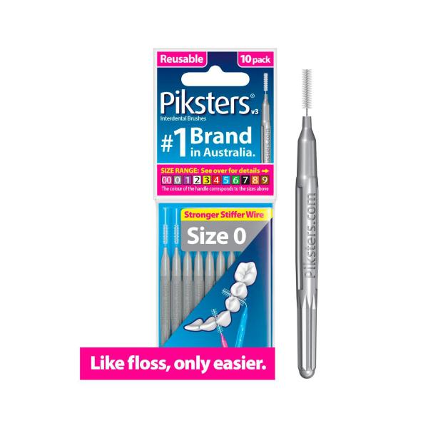 PIKSTERS INTERDENTAL BRUSH SIZE 0 10PK