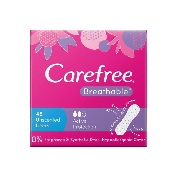 CAREFREE BREATHABLE UNSCENTED LINERS 48PACK