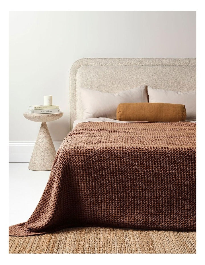 Vintage Linen Fringe Bolster in Bronze