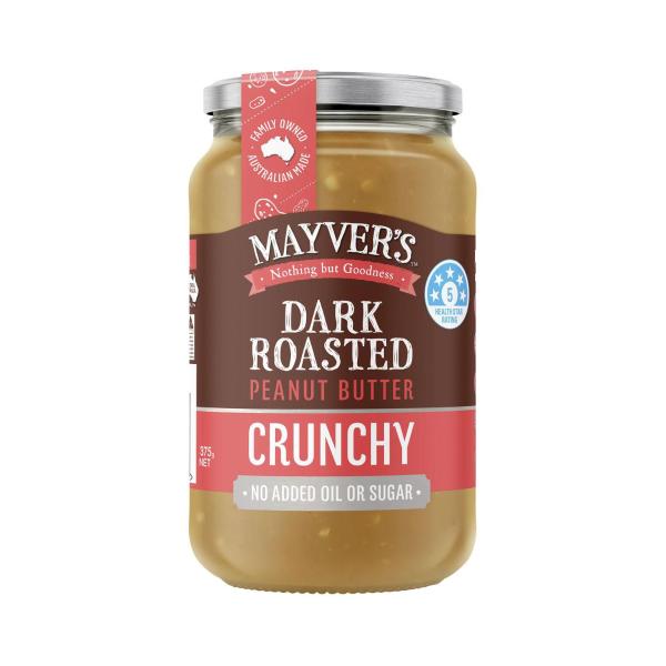 MAYVERS CRUNCHY DARK ROAST NATURAL PEANUT BUTTER 375G