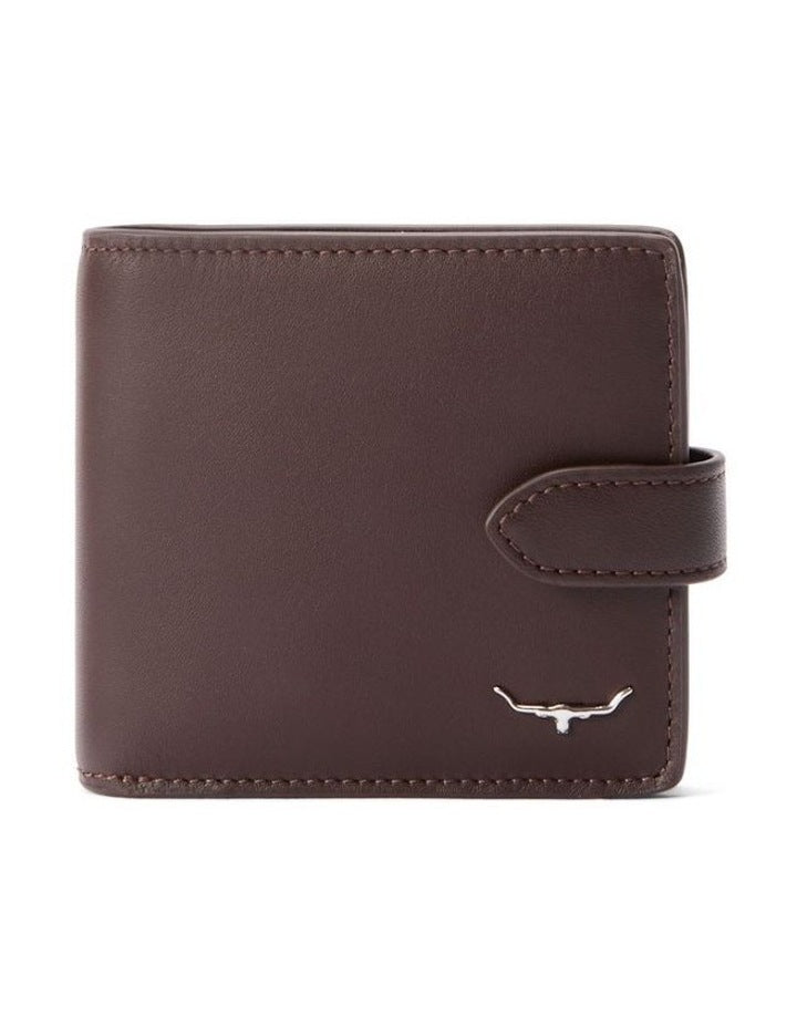 Wallet with pocket and tab in Brown