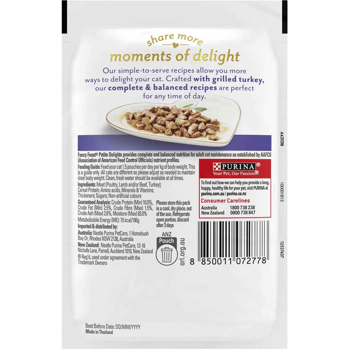 Fancy Feast Petite Delights Grilled Turkey Wet Cat Food 50g