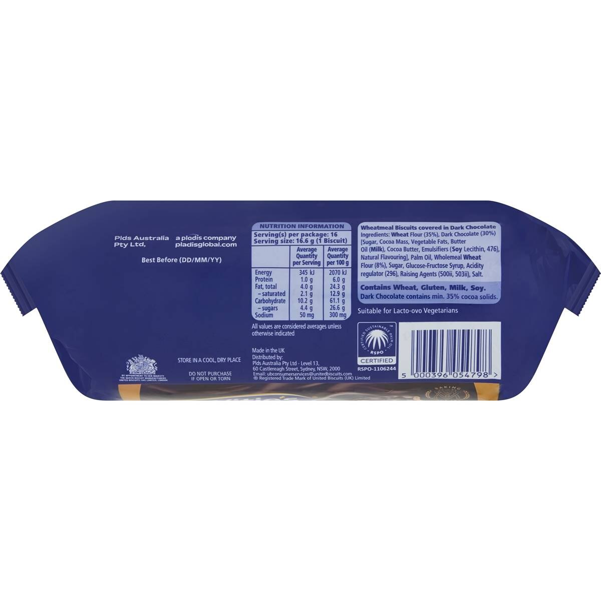 McVitie's Digestives Dark Chocolate 266g