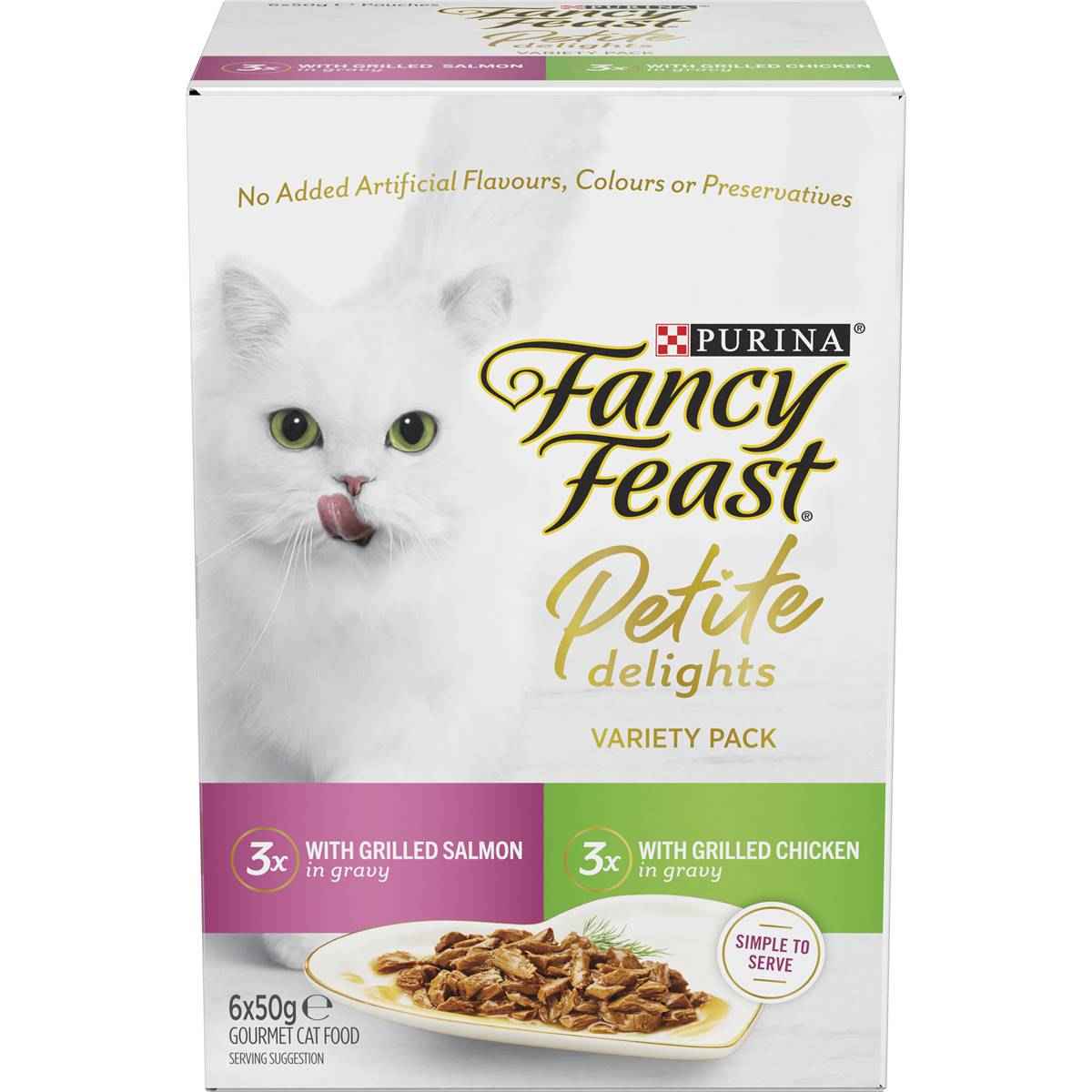 Fancy Feast Petite Delights Chicken & Salmon Wet Cat Food 50g x 6 pack